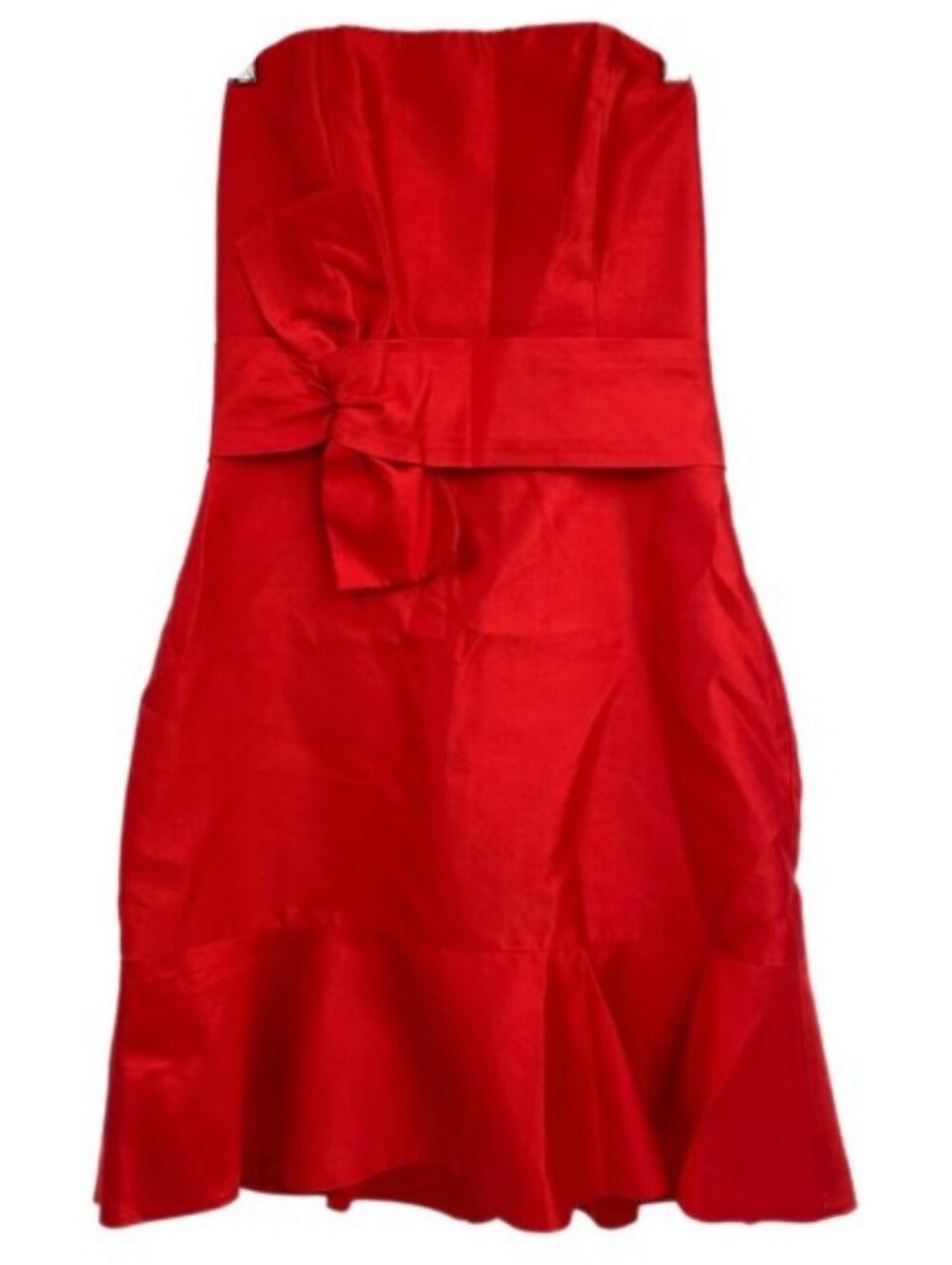 Kate Spade Red Bow Accent Ruffle Hem Mini Dress | Size 8